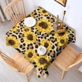 thumbnail image 2 of Beige Leopard Sunflower Pattern Square Tablecloth,Waterproof Square Table Cover,Wipeable Spillproof Washable Table Cover for Home Kitchen Party Decor 42"X42"(107x107cm), 2 of 6
