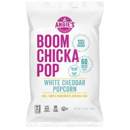 Angie’s BOOMCHICKAPOP White Cheddar Popcorn, 4.5 Ounce Bag, Box of