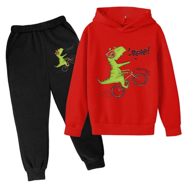 LUOGENLI Autumn and Winter Children's Hoodie Pullover Set Popular Printed Hoodie Set on Underwear Casual Cute Printed Long Sleeve Outfits for Boys 2025 under 20 9-10 Years