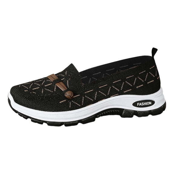 Zapatos Ortopedicos para Mujer, Women's Woven Orthopedic Breathable Soft Sole Shoes, Go Walking Slip On Casual Comfortable Diabetic Sneaker