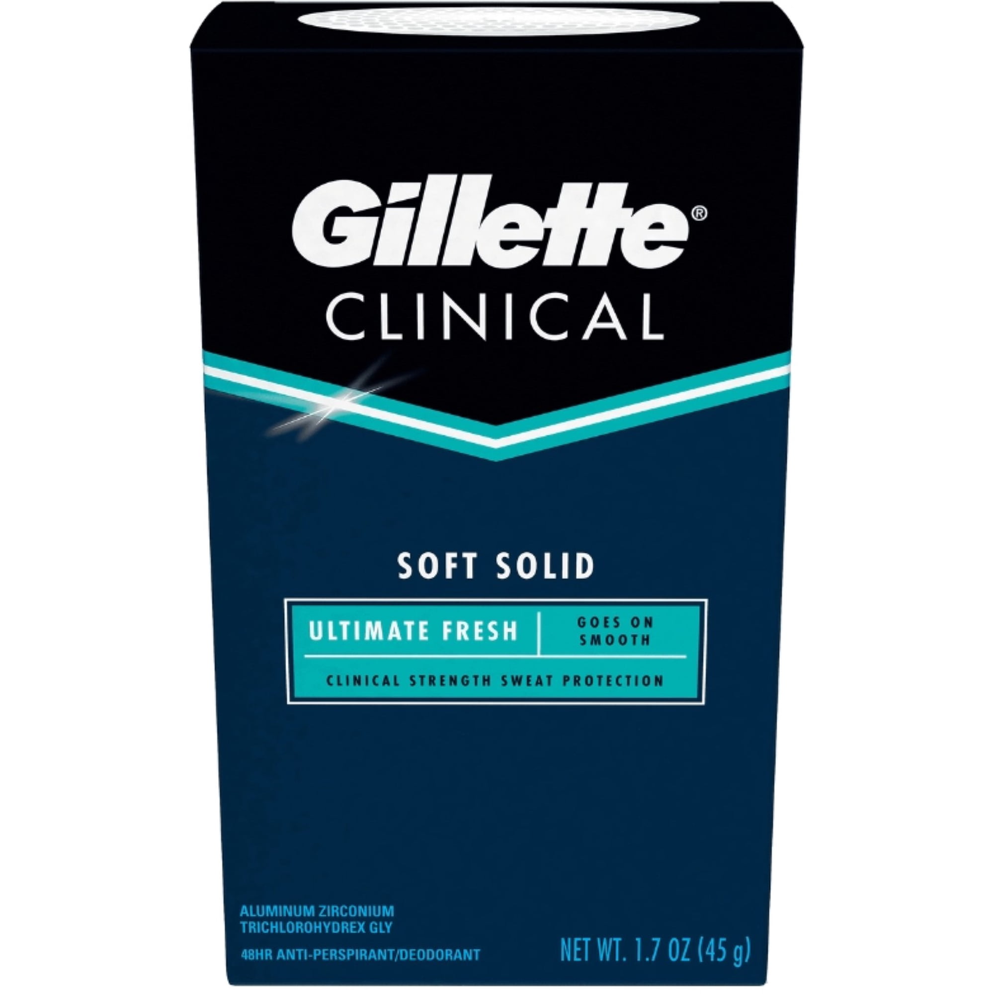 Gillette Clinical Anti-Perspirant Deodorant, Ultimate Fresh Advanced Solid 1.70 oz (Pack of 6)