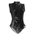 thumbnail image 1 of cremallera de material cuero con exterior exterior exterior húmedo para mujer Catsuit Ropa interior de leotardo de 1 pcs L Salvador Body de fiesta para hombres, 1 of 10