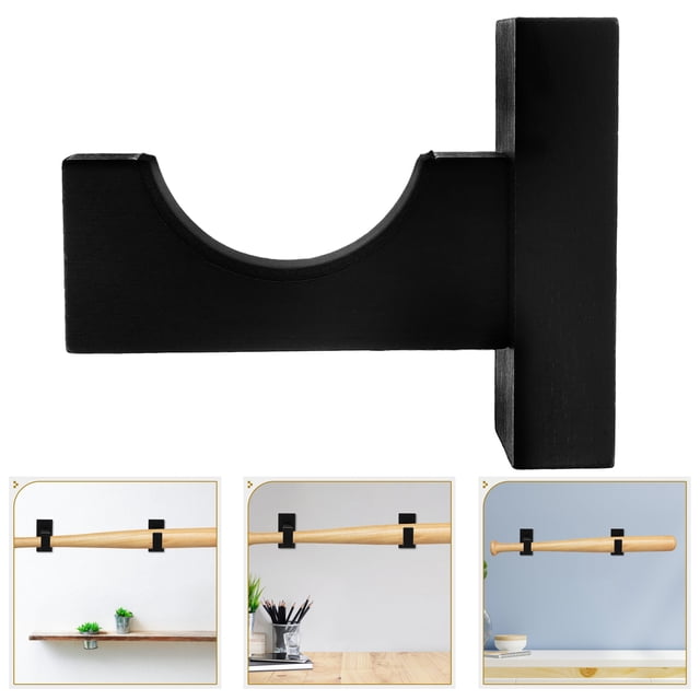 OULII 1 Pair Simple Wood Bat Stands for Wall Mounting and Display in a Modern Home Setting