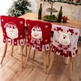 thumbnail image 3 of Christmas Chair Covers, Winter Santa Claus Snowman Elk Chair Back Protector Slipcovers Washable Red White Dining Seat for Home Hotel Kitchen Decor (Elk), 3 of 8