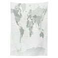thumbnail image 3 of Ambesonne Grey Tablecloth Rectangular Table Cover, World Map Continents Earth, 60"x90", White Grey, 3 of 4