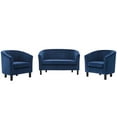thumbnail image 2 of Modway Prospect Channel Tufted 3 Piece Performance Velvet Set in Navy, 2 of 6