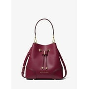 Michael Kors Mercer Gallery Ladies Small Raspberry Red Canvas Bucket Bag 30F9GZ5L1L506