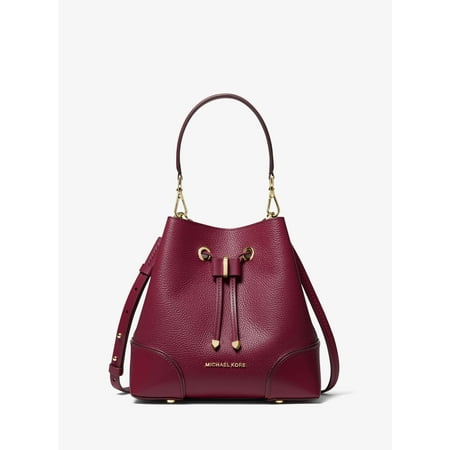 Michael Kors Mercer Gallery Ladies Small Raspberry Red Canvas Bucket Bag 30F9GZ5L1L506