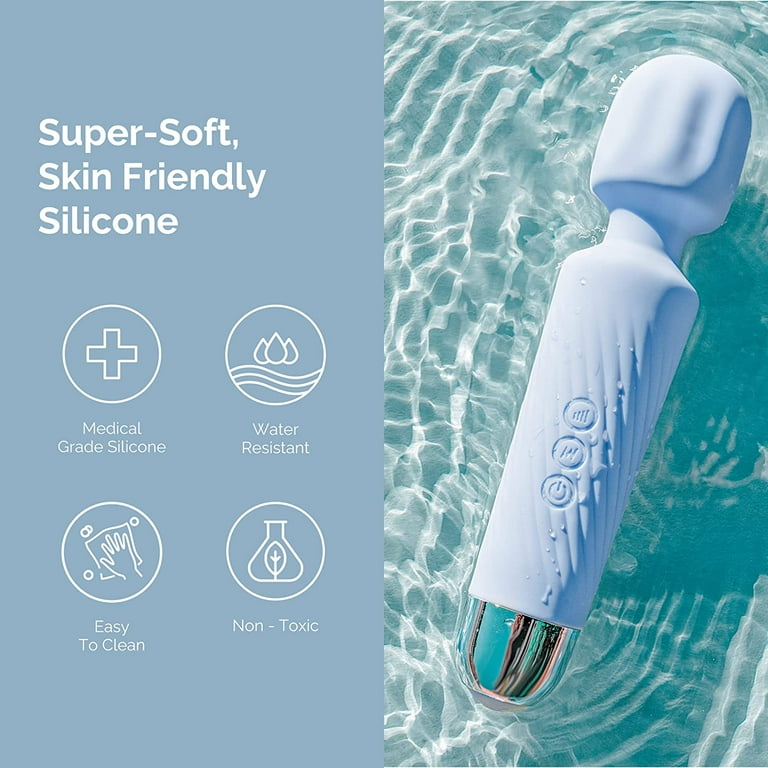 blue wand vibrator Selopa Blue Belle Rechargeable Dual-Ended Wand Vibrator Silicone Blue main image 0