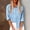 Light Blue, variant on Royisotas Fall and Winter Women Tops Cotton Linen Tunic Casual Long Sleeve Button Down Shirts for Women Solid Green Pocket Collared Button up Shirts