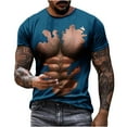 thumbnail image 2 of ALLLIST Crew Neck Men's Tops Blue Short Sleeve Muscle T-Shirts Loose Graphic Printed Gift Polo T Shirts for Men, 2 of 6