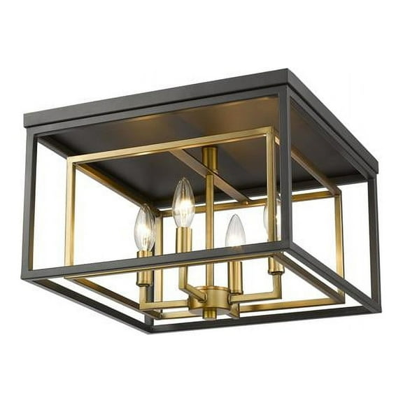 4 Light Flush Mount In Transitional Style 15 Inches Wide By 10.5 Inches High-Olde Brass/Bronze Finish Z-Lite 457F-Obr-Brz