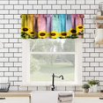thumbnail image 2 of Sunflower on Rustic Wooden Valances Curtain, Spring Flower on Vinatge Colorful Country Wood Windows Curtain Valance for Kitchen Bedroom Bathroom Decor with Rod Pocket, One Panel 54X18 Inches, 2 of 6