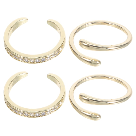 KALLORY Golden Adjustable Toe Rings for Cuff Design Comfortable Foot Jewelry for Summer Wear