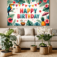 thumbnail image 5 of Colorful Theme Happy Birthday Banner Decorative Design Tropical Style Party Decoration Event Backdrop for Birthday Celebration Kids Party Indoor Deco, 5 of 7
