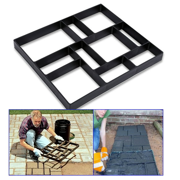 Concrete , DIY Garden Concrete Paving  Stone Paving  Concrete Pavers Concrete Molds For Pavement Walkways Outdoor Improvements