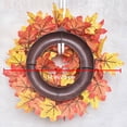 thumbnail image 4 of Crowdstage 2 Pack  Decorative Candle Ring Mini Autumn Wreath for Candlestick, 12 in Rattan Garland with Maple Leaf Pumpkin Fall Thanksgiving Party, Outer Diameter, 4 of 9