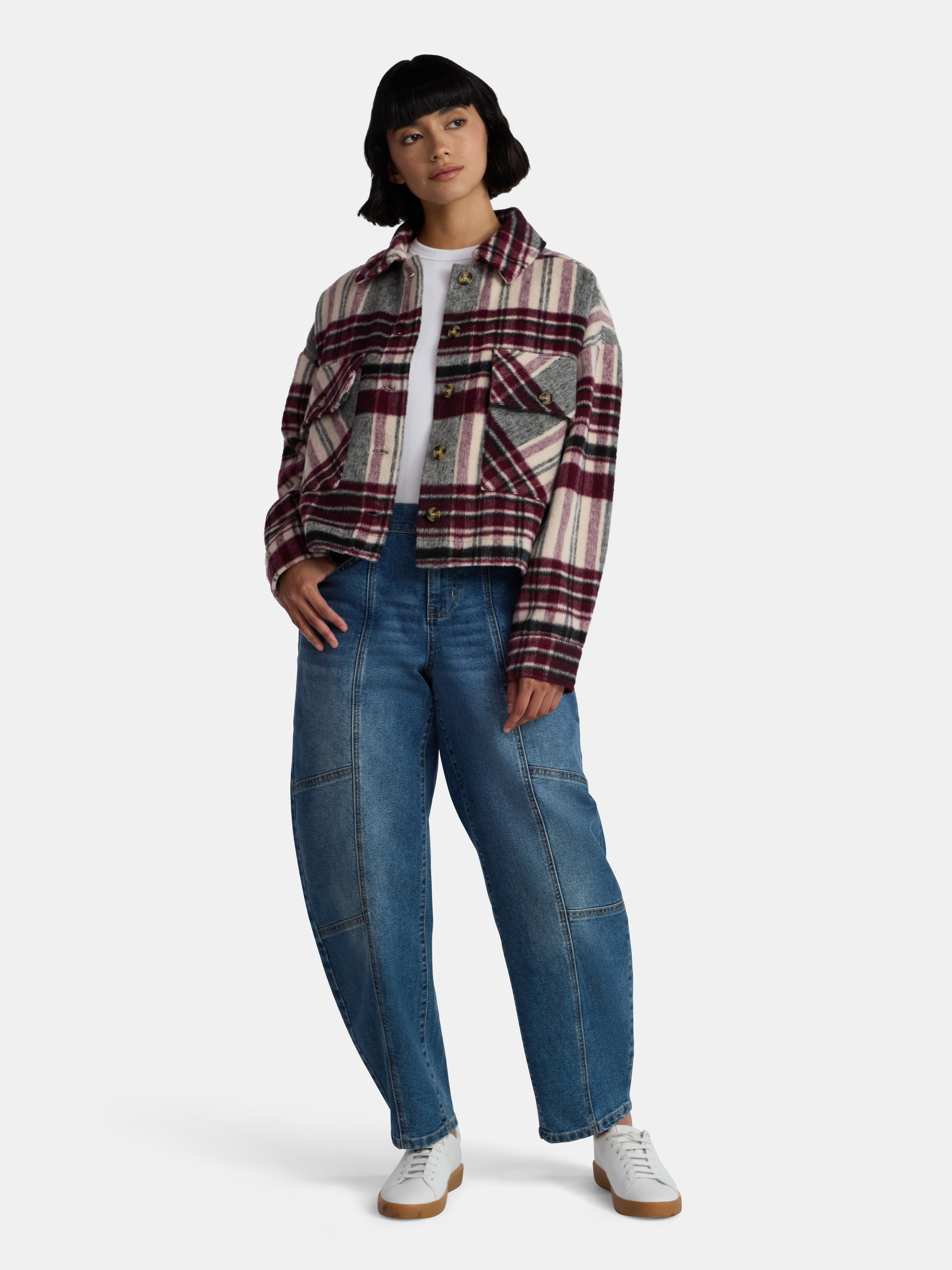 Madden NYC Women’s Plaid Jacket, Midweight, Sizes XXS-XXL