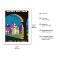 thumbnail image 2 of Southern California - Spanish Mission - United Air Lines - Vintage Airline Travel Poster by Joseph Binder c.1950s - Bamboo Fine Art 290gsm Paper (Unframed) 17x22in, 2 of 4