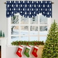 thumbnail image 3 of Christmas Tree Tie Up Valances Curtain, Blue Christmas Snowflake Winter Xmas Adjustable Rod Pocket Short Window Treatment Tie Up Curtains Valances for Kitchen Living Room Bathroom 54x18 Inches, 3 of 9