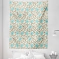 thumbnail image 1 of Victorian Tapestry, Vintage Pattern with Delicate Flowers on Leafy Branches, Fabric Wall Hanging Decor for Bedroom Living Room Dorm, 5 Sizes, Eggshell Cadet Blue, by Ambesonne, 1 of 1