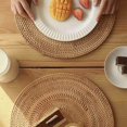 thumbnail image 4 of 8X Rattan Woven Placemats Oval Round Table Mats Non Heat Resistant Place Mat Natural Multipurpose Placemat 30X40cm, 4 of 8