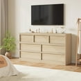 thumbnail image 4 of YUSAZENS 7 Drawer Dresser for Bedroom, Wooden Double Dresser Organizer with Storage Freestanding, Modern Chest of Drawers for Bedroom, Living Room, Nursery - Natural, 4 of 7