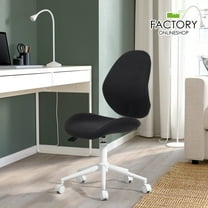 Geniqua Black Office Chair Ergonomic Computer Task Desk Fabric Mid Back Foam Seat Swivel Casters