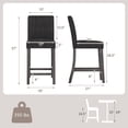 thumbnail image 3 of Gymax 2PCS 24.5'' Counter Height Bar Stools Modern Fabric Upholstered Kitchen Chairs Gray, 3 of 9