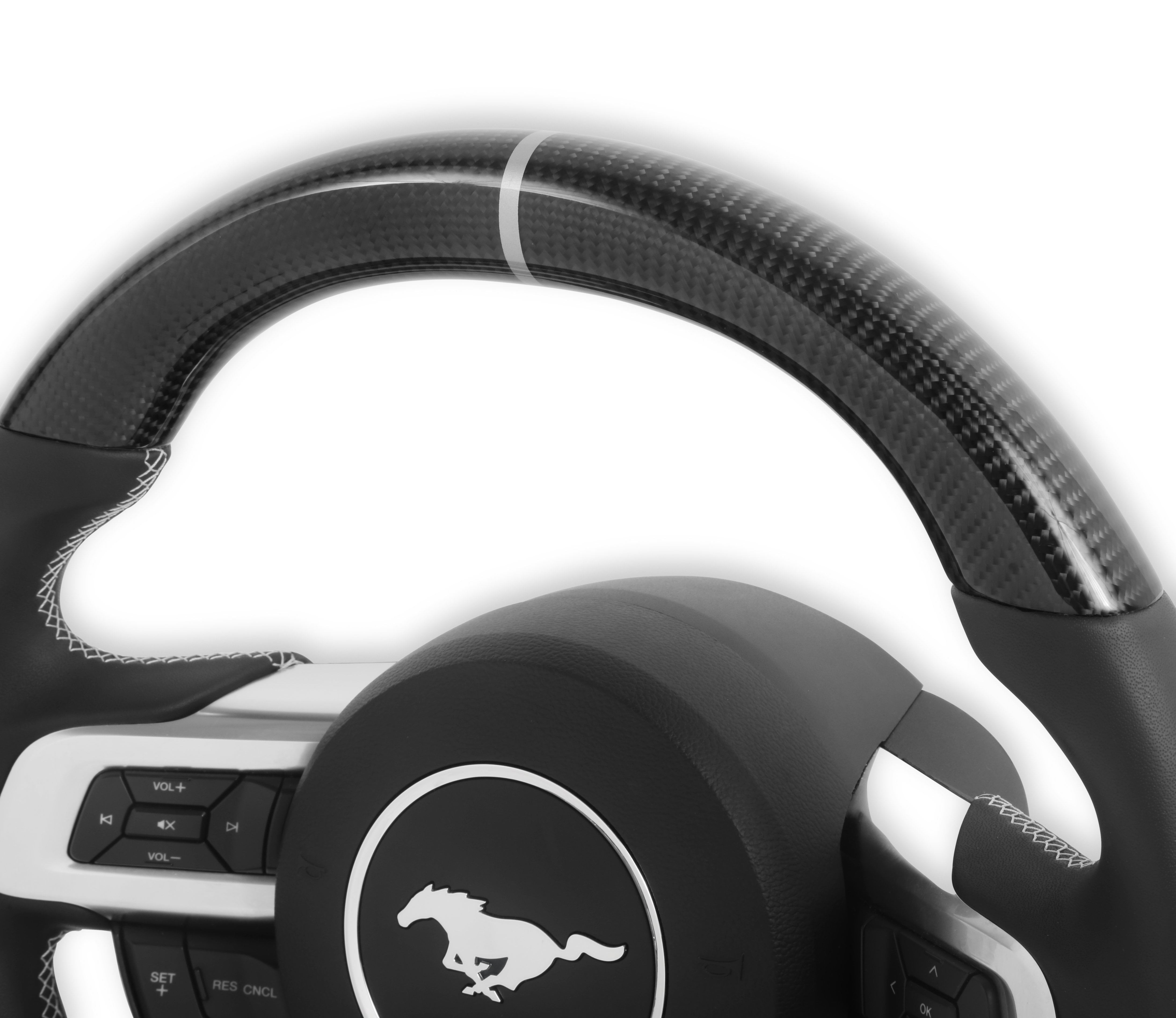 Drake Muscle Cars MU950-11 Steering Wheel - Carbon Fiber with Leather Grips - Heated