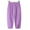thumbnail image 2 of SROBPTY Toddler Pants, Children's Summer Casual Solid Elastic Waisted Sports Long Pants Purple 9-10 Years, 2 of 5