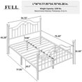 thumbnail image 6 of E-Ser Full Size Metal Platform Bed Frame,Modern Headboard And Footboard,Adequate Under Bed Storage,No Box Spring Needed,White, 6 of 9