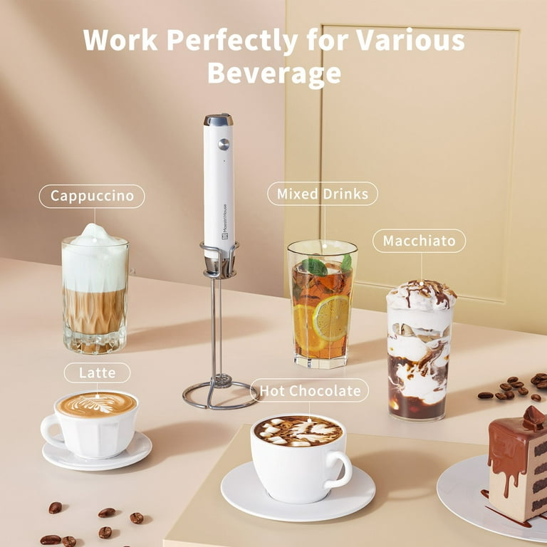 Rechargeable Milk Frother Handheld Foam Maker For Coffee, Latte