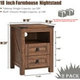 thumbnail image 7 of OKD Farmhouse Nightstand Set of 2 with Charging Station for Bedroom, 2-Drawer End Table, Reclaimed Barnwood, 7 of 7