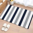 thumbnail image 2 of Navy Blue Gray Striped Large Area Rugs for Bedroom Living Room, Soft Non Slip Carpet Bedside Rug, Farmhouse Stripe Art Rectangular Floor Cover Kitchen Accent Rug 2'x3' for Dining Room/Office, 2 of 9