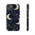 thumbnail image 5 of Celestial Moon & Stars Phone Case – Midnight Blue with Gold Floral Constellations Phone Cover for iPhone 16 15 14 13 12 11 Pro Max, 5 of 6