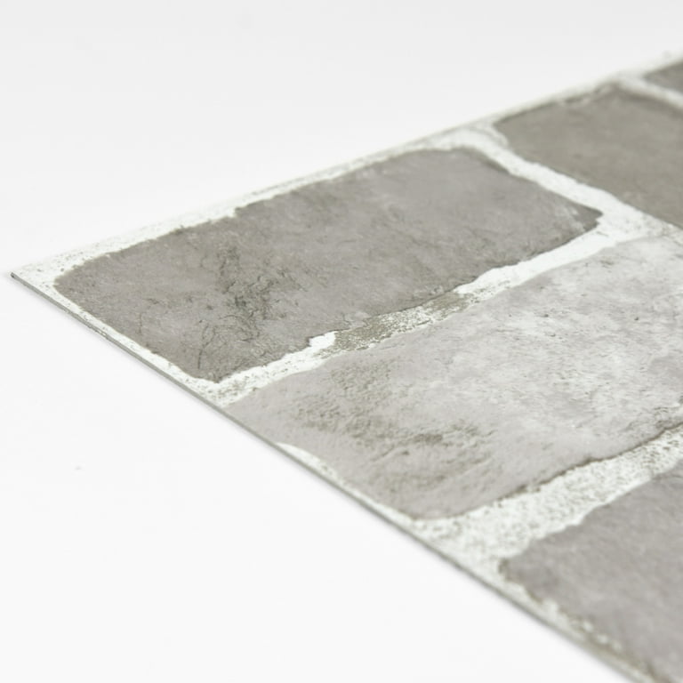 Grey Bricks tile vinyl rug