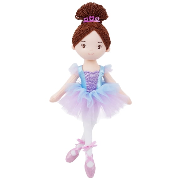 Lullaberry 16 Ballerina Doll Bella  Soft Plush Dance Recital Gift for Girls  Stuffed Ballet Doll with Purple Tutu and Tiara  Perfect for Toddlers and Little Dancers
