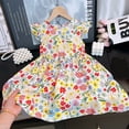 thumbnail image 2 of XXWXYD Toddler Girls Baby Tutu Tulle Dress Ruffl𝖾d Sleeve Embroidered 𝖥loral Princess Par𝗍y Dresses Summer Clothes 2-7 Years Kids Cute Formal Occasion Festive Dress, 2 of 5