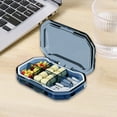 thumbnail image 4 of Airtight Pills Organizer, Portable Compact Pill Box for Travel Home, Gray Green Blue, 3.62x2.44x0.98in, Water & Dust Resistant, 4 of 7