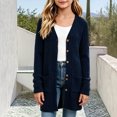 thumbnail image 4 of VIPOIN Girls Knit Long Cardigan Sweater, Ribbed Button Down with Side Pockets, Casual Layering Outerwear, 4 of 6
