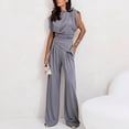 thumbnail image 2 of MSJUHEG Sweatsuit Lounge Set Womens Two Piece Outfits Summer Summer Pants Sets Women 2 Piece Outfits Workout Sets for Women Travel Outfits for Women Linen Sets for Women 2 Piece Gray 2XL, 2 of 8