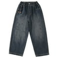 thumbnail image 4 of Tfken Jeans For Boys Kids Soft Distressed Straight-Leg Mid Waist Blue Denim Pants Size 7-8 Years, 4 of 9
