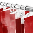 thumbnail image 5 of Red White Shower Curtain, 48" x 72", Graffiti Art Mottled Gradient Color Blocks Modern Waterproof Bathroom Curtain Washable Shower Curtain Set with 12 Hooks, 5 of 6