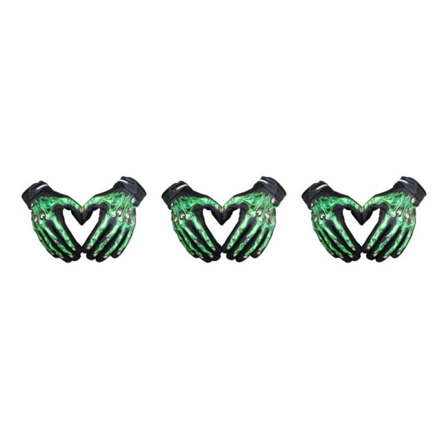 Baohd Lightweight And Shockproof Skeleton Riding Gloves For Autumn Winter Breathable And Comfortable Nylon Multifunctional green S 3Set