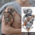 thumbnail image 3 of Pegatina de tatuaje temporal impermeable para hombres y mujeres, tatuajes falsos de transferencia de agua, arte corporal, Festival, dragón, Tigre, Cruz, India, 3 of 4