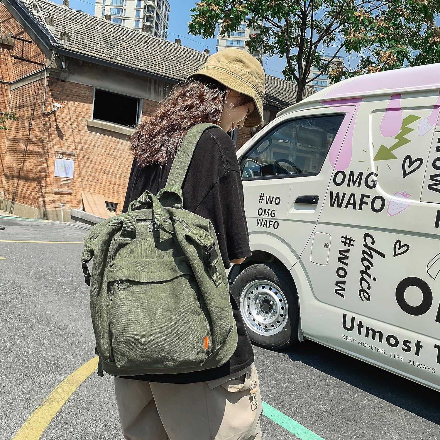 Backpack for Women Canvas Vintage Bag Casual Travel Daypack