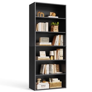 EDX 6-Tier Bookcase, Black, 63 Inches Tall