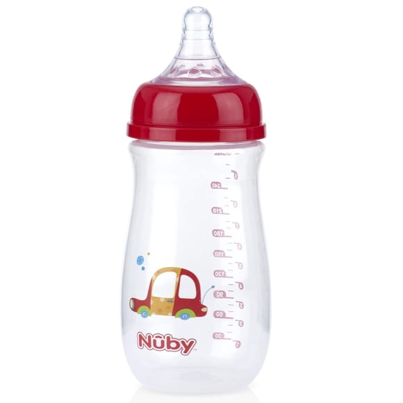 Nuby Botella de cuello ancho con sistema de aire anticólicos Los colores/impresiones pueden variar 1 paquete de 1 botella