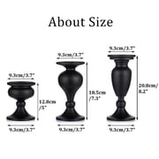 Sziqiqi Vintage Black Candle Holders for Pillar Candles Metal Set of 3